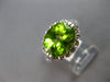 LARGE 2.85CT DIAMOND & AAA PERIDOT 14KT WHITE GOLD OVAL & ROUND FRIENDSHIP RING