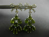 EXTRA LARGE 12.76CT DIAMOND & AAA PERIDOT 14K WHITE GOLD 3D BOW HANGING EARRINGS