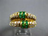 ESTATE WIDE 1.15CT DIAMOND & AAA EMERALD 18KT YELLOW GOLD ROUND & BAGUETTE RING
