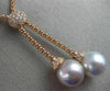 LARGE .42CT DIAMOND & WHITE PINK SOUTH SEA PEARL 18KT ROSE GOLD LARIAT NECKLACE