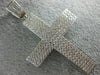 EXTRA LARGE 2.16CT DIAMOND 18KT WHITE GOLD CLASSIC MULTI ROW PAVE CROSS PENDANT