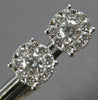 ESTATE 1.27CT DIAMOND 18KT WHITE GOLD SOLITAIRE CLUSTER INVISIBLE STUD EARRINGS