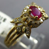 .61CT DIAMOND & AAA RUBY 14KT YELLOW GOLD 3D OVAL & ROUND FRIENDSHIP LOVE RING