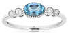 .59CT DIAMOND & AAA BLUE TOPAZ 14KT WHITE GOLD 3D OVAL & ROUND 5 STONE FUN RING