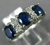 ESTATE 1.36CT DIAMOND & AAA SAPPHIRE 14KT WHITE GOLD 3D 3 STONE ANNIVERSARY RING