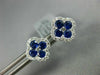 ESTATE 1.05CT DIAMOND & AAA SAPPHIRE 18KT WHITE GOLD FLOWER SQUARE STUD EARRINGS