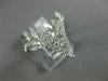 ESTATE WIDE .68CT DIAMOND 18KT WHITE GOLD 3D CLASSIC CLUSTER V SHAPE FUN RING