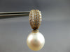 LARGE 1.12CT DIAMOND & SOUTH SEA PEARL 18KT ROSE GOLD MULTI ROW HUGGIE EARRINGS