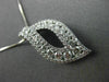 ANTIQUE 1.09CT ROUND DIAMOND 18KT WHITE GOLD LEAF FLOATING DROP PENDANT & CHAIN