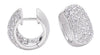 ESTATE WIDE 1.28CT DIAMOND 14K WHITE GOLD MULTI ROW PAVE CLASSIC HUGGIE EARRINGS