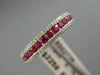 ESTATE .64CT DIAMOND & RUBY 18KT ROSE GOLD SEMI ETERNITY 3 ROW ANNIVERSARY RING