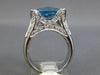ESTATE 10.20CT DIAMOND & AAA BLUE TOPAZ 14KT WHITE GOLD 3D OVAL & ROUND FUN RING