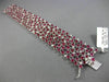 ESTATE LARGE 38.47CT DIAMOND & AAA RUBY 18K WHITE GOLD MULTI ROW TENNIS BRACELET