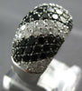 LARGE 4.48CT WHITE & BLACK DIAMOND 18KT WHITE GOLD MULTI ROW PAVE DIAGONAL RING