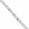 ESTATE WIDE .52CT DIAMOND 18KT WHITE GOLD 3D TWO ROW ID LINK MEN'S BRACELET