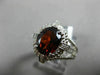 ESTATE WIDE 2.81CT DIAMOND & EXTRA FACET AAA GARNET 14K WHITE GOLD FILIGREE RING