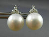 ESTATE .16CT DIAMOND & AAA SOUTH SEA PEARL 18KT WHITE GOLD FLOWER STUD EARRINGS