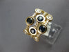 LARGE 4.54CT DIAMOND & AAA SAPPHIRE 14KT YELLOW GOLD 3 ROW BEZEL ETOILE FUN RING