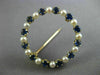 ANTIQUE LARGE .80CT AAA SAPPHIRE & SOUTH SEA PEARL 14K YELLOW GOLD 3D PIN BROOCH