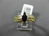 ESTATE .85CT DIAMOND & SAPPHIRE 14KT YELLOW GOLD DOUBLE ROW WAVE ENGAGEMENT RING