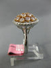 ESTATE LARGE 1.71CT WHITE & PINK DIAMOND 18K WHITE & ROSE GOLD ANNIVERSARY RING