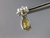 3.03CT DIAMOND & AAA CITRINE 14KT WHITE GOLD OVAL & ROUND FLOWER STUD EARRINGS