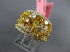 4.80CT WHITE & MULTI COLOR DIAMOND 18KT 2 TONE GOLD MULTI SHAPE ANNIVERSARY RING