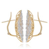 LARGE 1.48CT DIAMOND 14KT YELLOW GOLD BAGUETTE HEXAGON CLIP ON HANGING EARRINGS