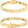 .26CT DIAMOND 14KT YELLOW GOLD ROUND PEAR SHAPE MULTI TEAR DROP BANGLE BRACELET