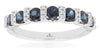 1.09CT DIAMOND & AAA SAPPHIRE 14KT WHITE GOLD ROUND 7 STONE CHANNEL WEDDING RING
