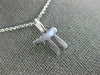 ESTATE SMALL 14KT WHITE GOLD 3D HANDCRAFTED CHAI PENDANT #530
