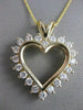 ESTATE 1.51CTW DIAMOND CLASSIC MEDIUM OPEN HEART 14KT YELLOW GOLD PENDANT #17570