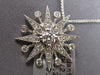 LARGE .48CT DIAMOND 18KT WHITE GOLD 3D SOLITAIRE SUNBURST STAR FLOATING PENDANT