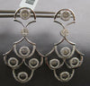 ESTATE LARGE 2.97CT DANCING DIAMOND 14KT WHITE GOLD 3D FUN HANGING EARRINGS