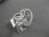 ANTIQUE LARGE .35CT DIAMOND 14K WHITE GOLD FLOATING FILIGREE HEART RING F/G VSSI