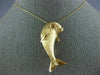 ANTIQUE LARGE AAA RUBY 14KT YELLOW GOLD HAPPY DOLPHIN BROOCH PIN PENDANT #2106