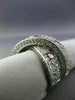 ESTATE LARGE 3.0CT DIAMOND & PINK SAPPHIRE 14KT WHITE GOLD CRISS CROSS LOVE RING