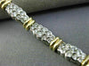 ESTATE 3.36CT DIAMOND 14K WHITE & YELLOW GOLD TWO ROW SEMI BEZEL TENNIS BRACELET