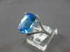 LARGE 4.63CT DIAMOND & AAA BLUE TOPAZ 14KT WHITE GOLD CUSHION & ROUND FUN RING