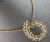 EXTRA LARGE 2.25CT DIAMOND 14KT YELLOW GOLD MULTI LEAF CRISS CROSS LOVE NECKLACE