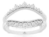 ESTATE .50CT DIAMOND 14KT WHITE GOLD 3D ROUND V SHAPE FILIGREE ANNIVERSARY RING