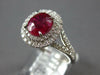 WIDE 2.46CT DIAMOND & AAA RUBY 18KT WHITE GOLD OVAL DOUBLE HALO ENGAGEMENT RING