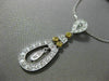 ESTATE .30CT WHITE & FANCY YELLOW DIAMOND 14K 2 TONE GOLD FILIGREE PENDANT 19538
