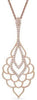 ESTATE 0.25CT DIAMOND 14KT ROSE GOLD CLASSIC OPEN FLOWER TEAR DROP FUN PENDANT