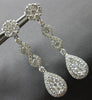 LARGE 2.58CT DIAMOND 18KT WHITE GOLD TEAR DROP FLOWER INFINITY HANGING EARRINGS