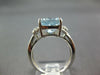 LARGE 3.40CT DIAMOND & AAA AQUAMARINE 14KT WHITE GOLD CLASSIC OVAL & ROUND RING
