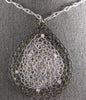 EXTRA LARGE .30CT DIAMOND 14K WHITE & BLACK GOLD WOVEN TEAR DROP ETOILE NECKLACE