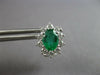 1.96CT DIAMOND & AAA EMERALD 18K WHITE GOLD OVAL FLOWER CLIP ON HANGING EARRINGS