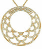 ESTATE 1.0CT DIAMOND 14KT YELLOW GOLD OPEN FILIGREE CIRCULAR FUN PENDANT
