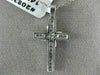 ANTIQUE .26CT ROUND DIAMOND 14KT WHITE GOLD CLASSIC FLORAL CROSS PENDANT #20833